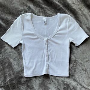 American Apparel white button XS